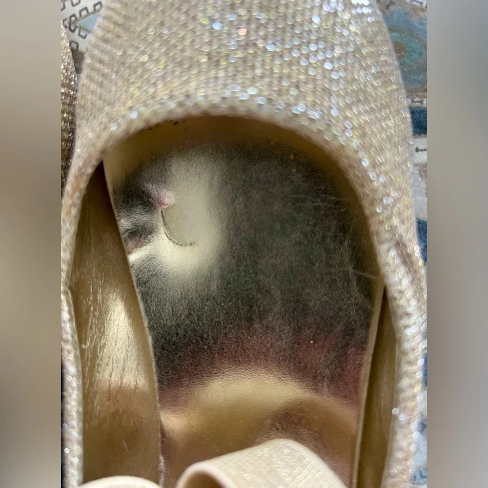 Kenneth Cole Reaction Champagne Metallic Ballet Flat with Ankle Strap - SZ 3